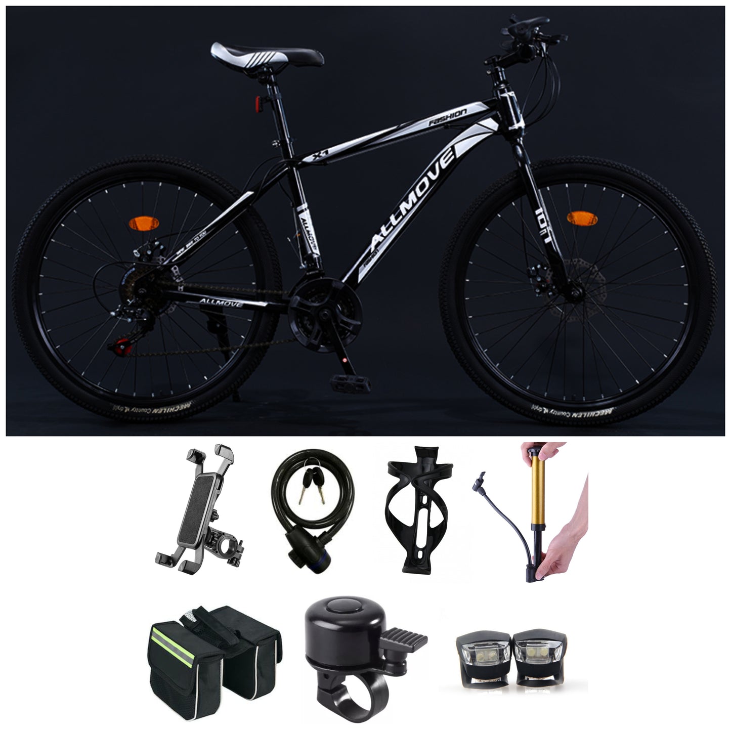 ALLMOVE 26 / 27.5 inch 21 Speed Mountain Bike Suspension