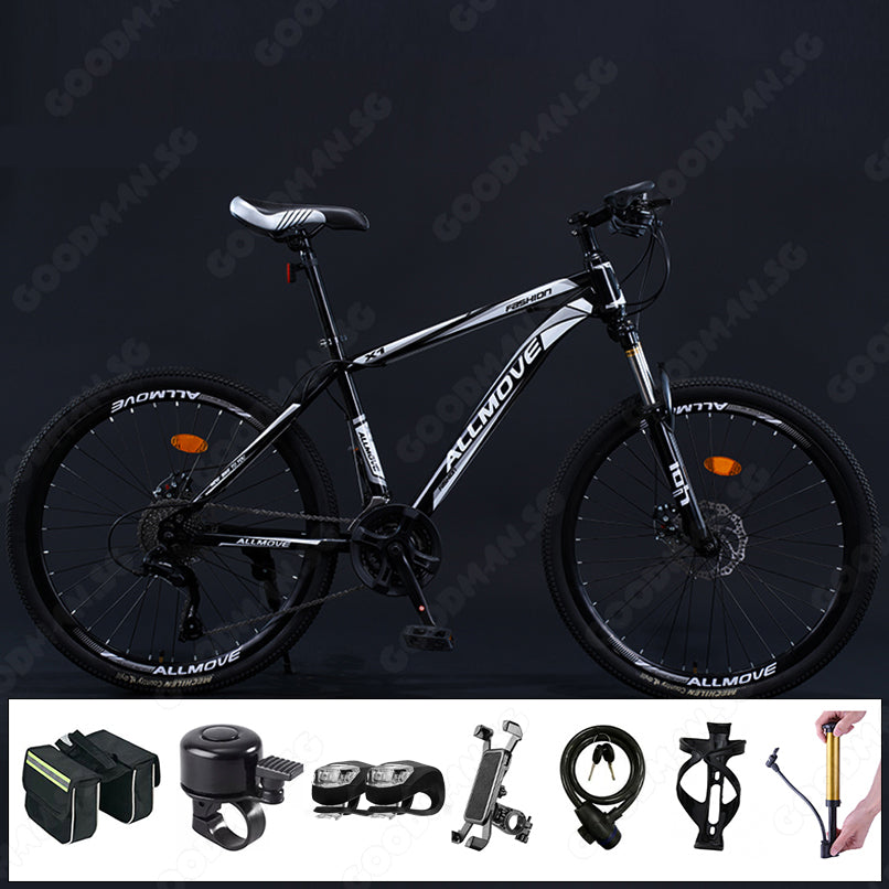 ALLMOVE 26 / 27.5 inch 21 Speed Mountain Bike Suspension