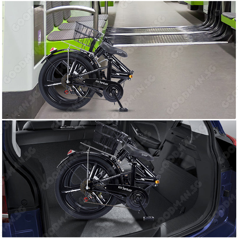 SENTUOR 22 Inch Foldable Bicycle with 7 Speed Gear