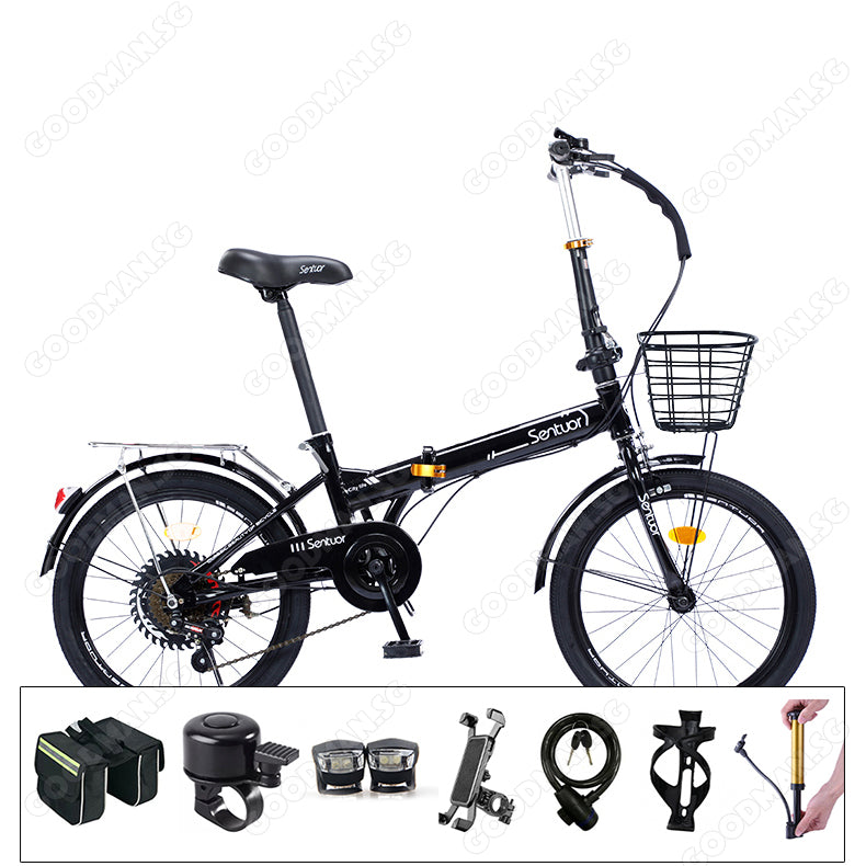 SENTUOR 22 Inch Foldable Bicycle with 7 Speed Gear