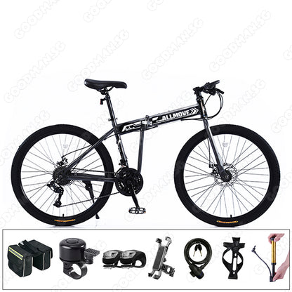 ALLMOVE 26" Foldable 21 Speed Mountain Bike