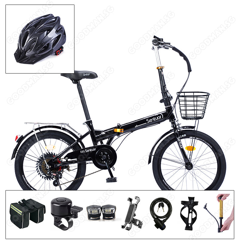 SENTUOR 22 Inch Foldable Bicycle with 7 Speed Gear