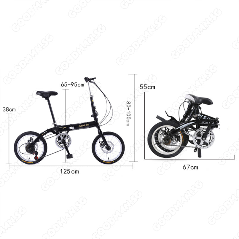 folding bike dimensions